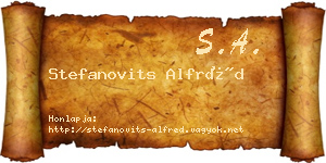 Stefanovits Alfréd névjegykártya
